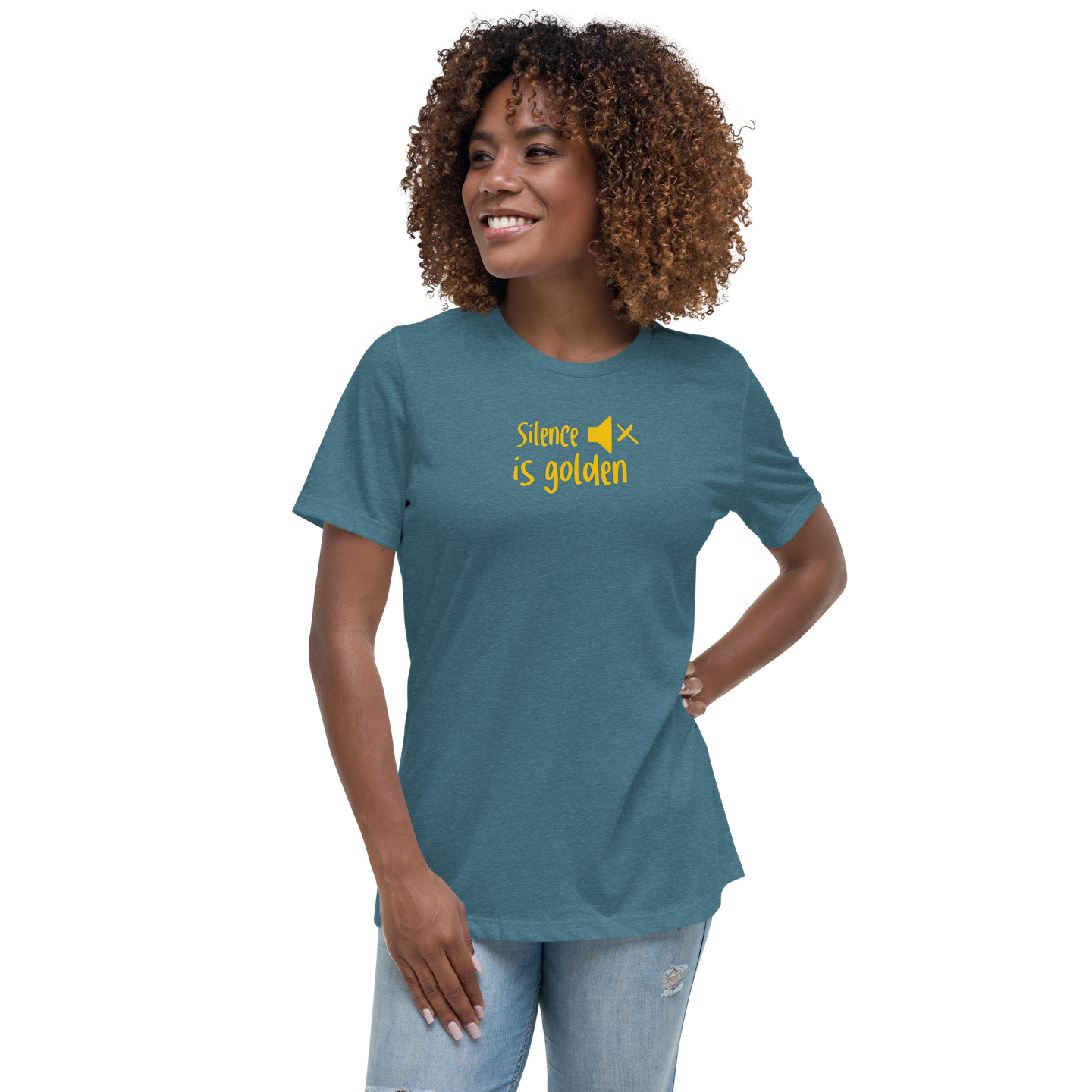 Women's T-shirt: silence is golden (golden child) - Image 4